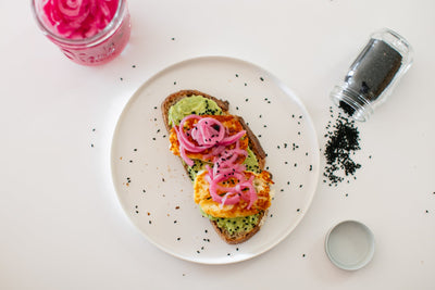 Batch Cooking Day 3: Avocado Toast with Halloumi and Pickled Onions