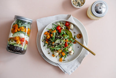 Healthy meal prep made easy: layered salad in a jar