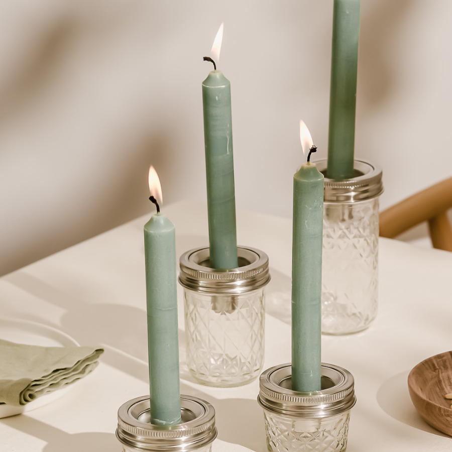 Advent wreath with glass and candles